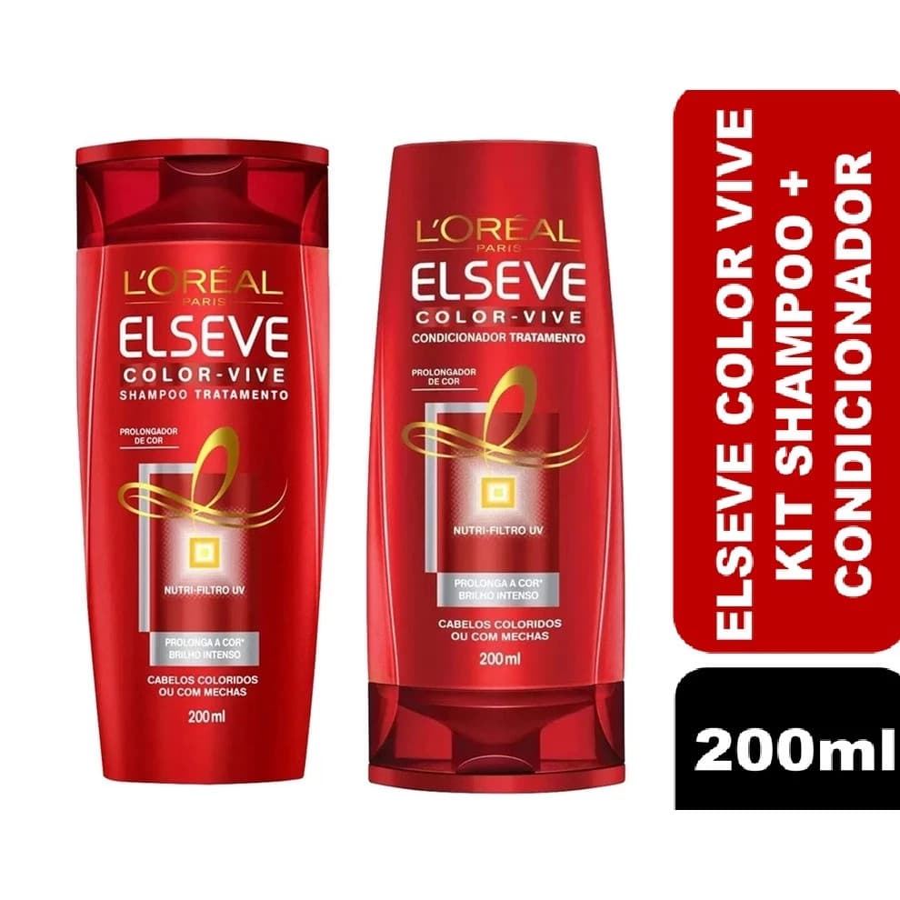 Kit Shampoo + Condicionador Color vive L'Oréal Paris Elseve 200ml