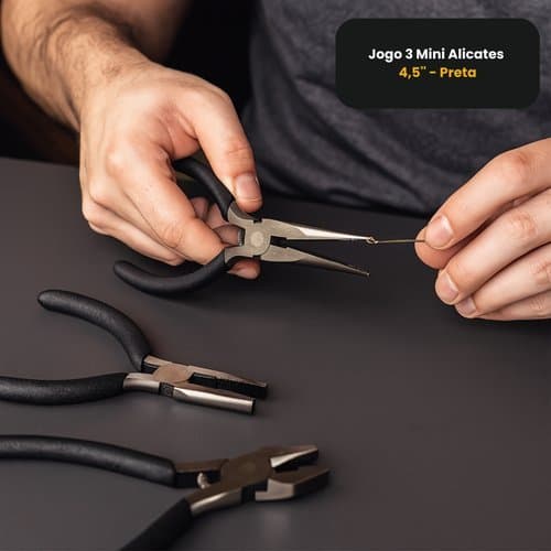 Jogo de Mini Alicate Universal, Corte, Bico Fino Kit Alicates Multiuso Universal Bico e Corte