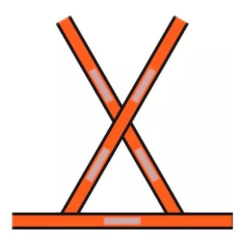 Colete Sinalizador Com Fitas Refletivas Modelo X - Laranja
