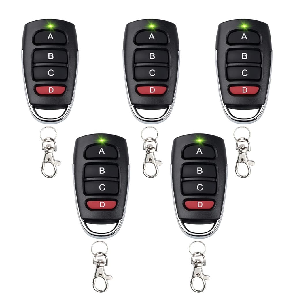 Kit 5 Controles Remoto Portão Eletronico, Garagem  E Alarme Universal 433MHz