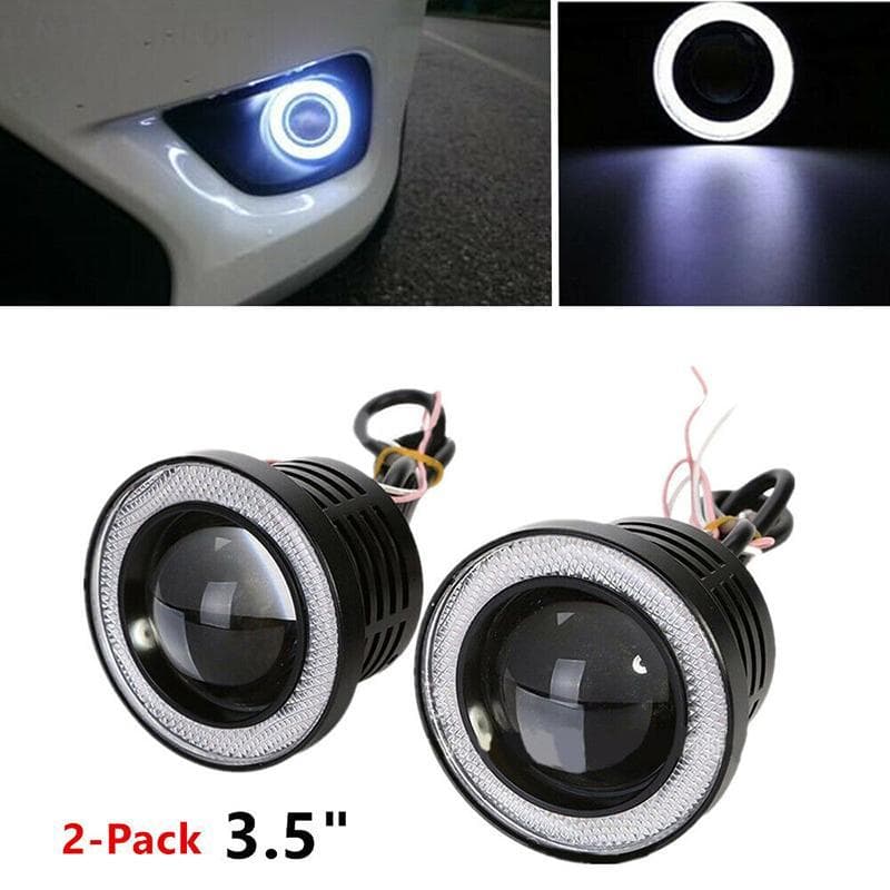 [Nis] 1 * 3.5 " Olhos De Anjo LED Farol De Nevoeiro Carro SUV Universal Branco Condução 12V [BR]