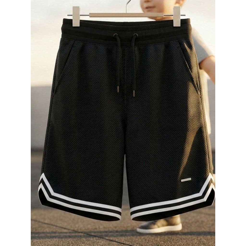 Shorts Infantil Esportivo Unissex Basquete Futebol Microcolmeia Microperfurado Leve Respirável Secagem Rápida