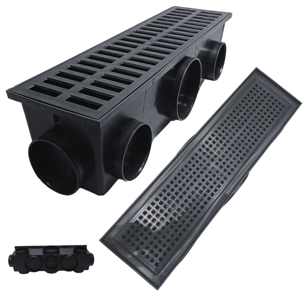 Ralo Linear 15x50 Conforto Térmico Preto Placa Anti Residuos Coletor Modular