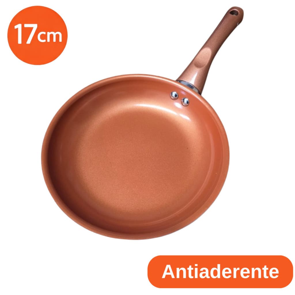 Frigideira cobre aluminio com ceramica antiaderente 17cm