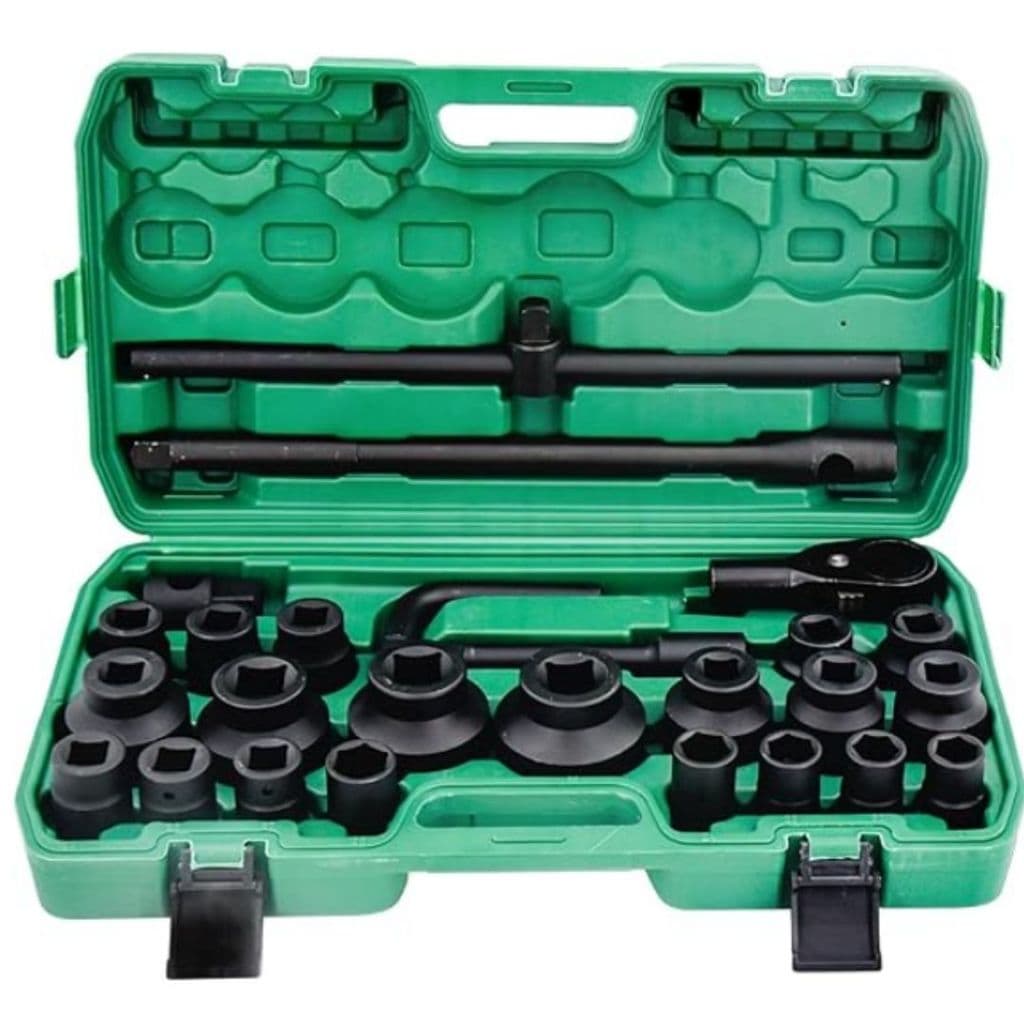 JOGO COM 26 SOQUETES DE IMPACTO 3/4 LINHA PESADA 21MM A 65MM