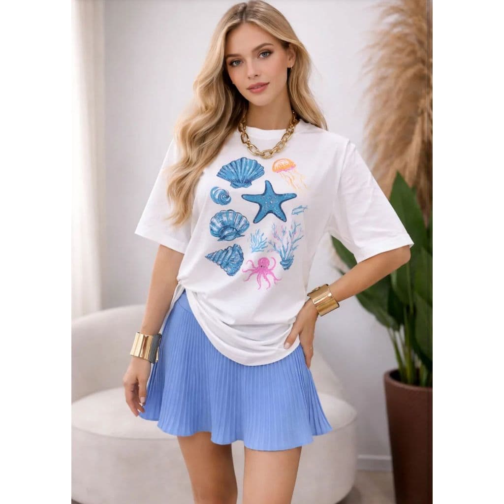 T-Shirt Feminino Algodão - T-Shirt Feminina Estilosa Várias Estampas