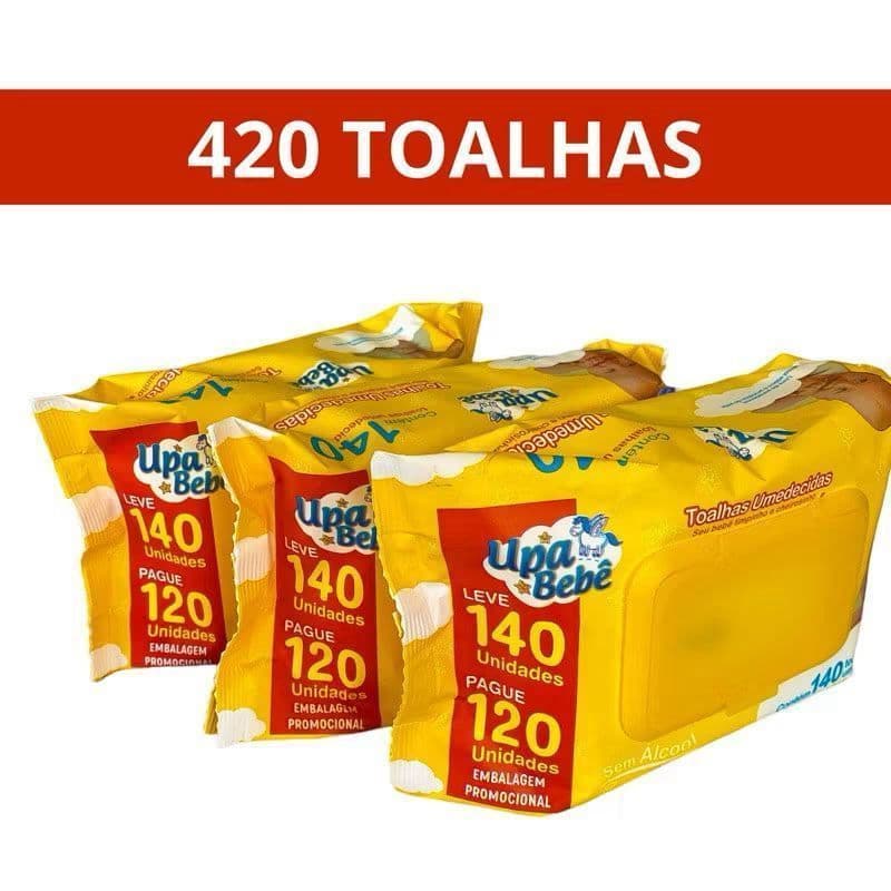 Kit Com 420 Lenço Umedecido/3 Pacotes- Upa Bebê Promoção