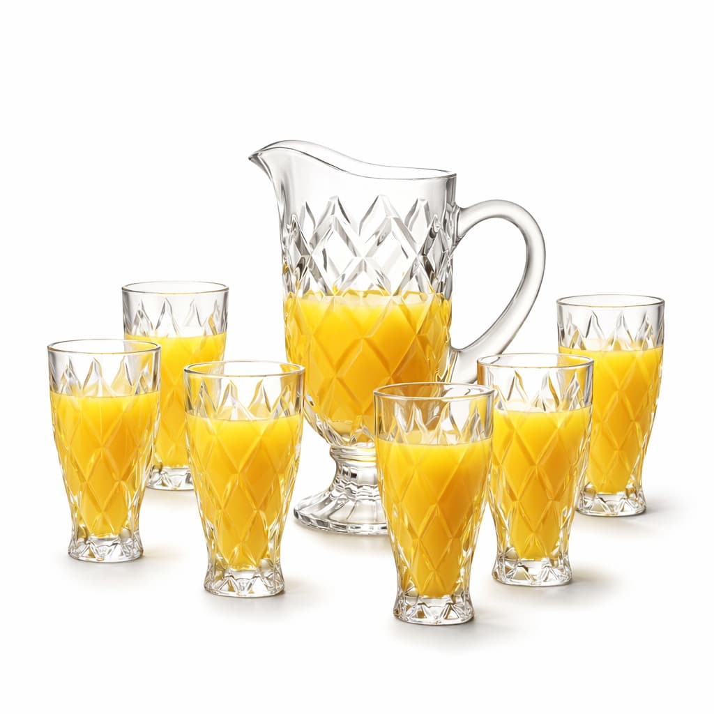 Jogo De Jarra 1,15 L Com 6 Copos 300ml Paris Em Casa Tem