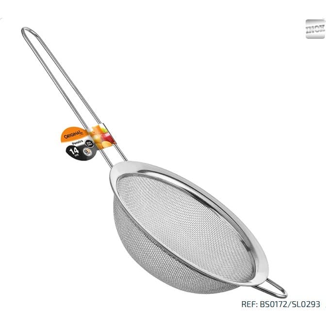 Peneira coador de metal inox 29,5X14CM SLO2943D
