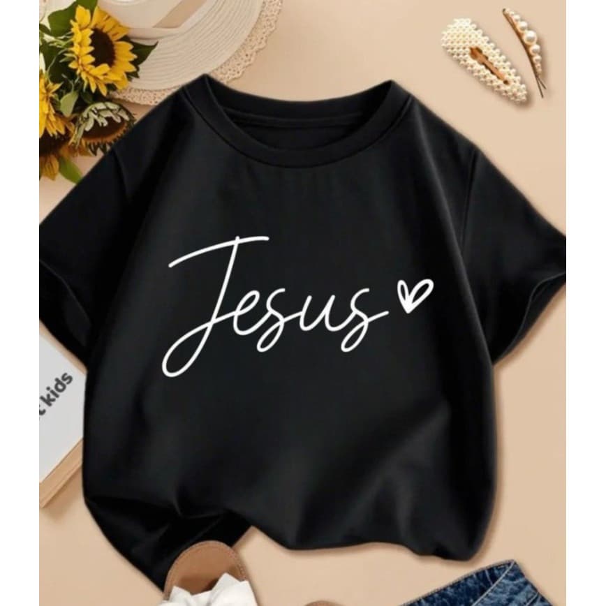 Blusinha Camiseta Menina Infantil Juvenil  Jesus Frases Cristã/Evangélica Gospel 100% Algodão