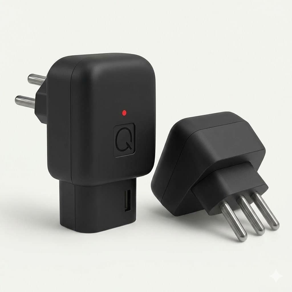 Plug Protetor de Tomada 3 Pinos 10A Preto Desing 90° Que Não Bloqueia Tomadas para Eletrodomésticos