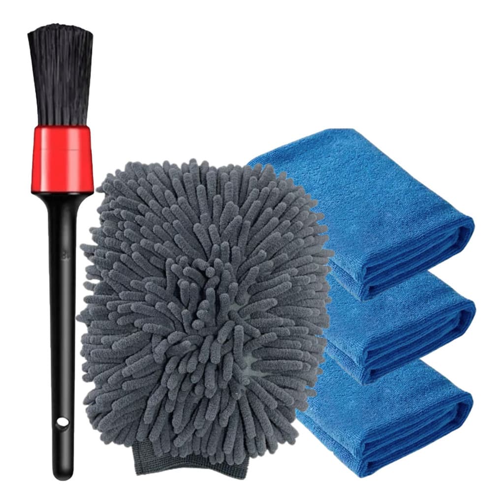 Toalha Pano De Microfibra Automotivo Luva Microfibra Pincel Cor Azul