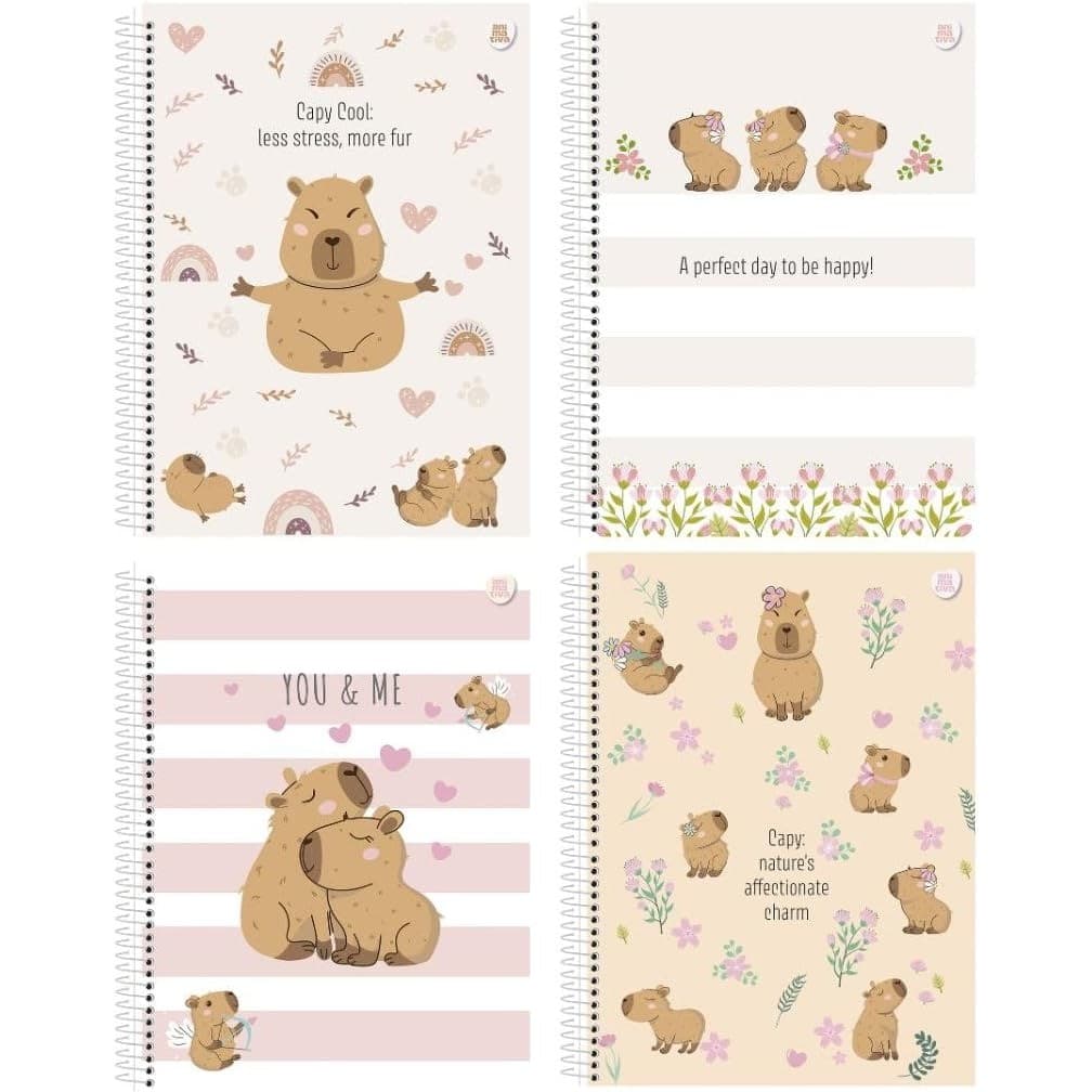 CADERNO 10X1 CAPA DURA CAPYCUTIES 160F - ANIMATIVA
