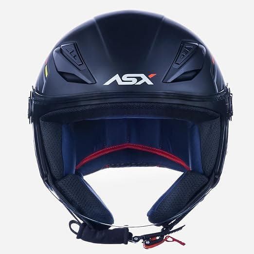 Capacete ASX City Air Pilot – Preto Brilho / Branco / Vermelho – 58 / M