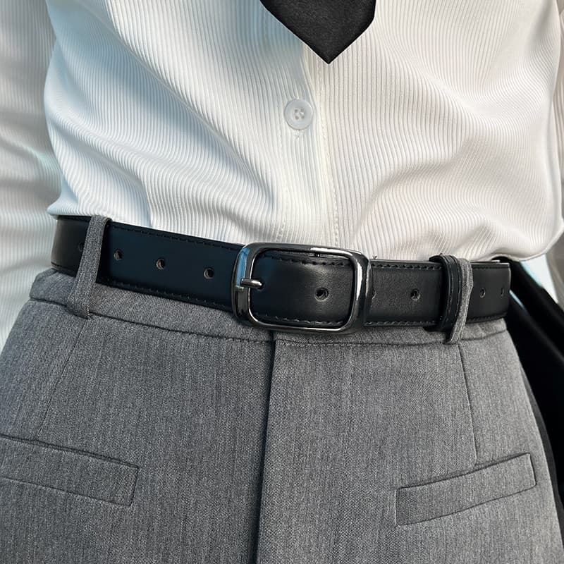 2025 novo estilo masculino feminino cinto largo All-Match preto decorativo combinando Jeans saia curta cinto na moda jov