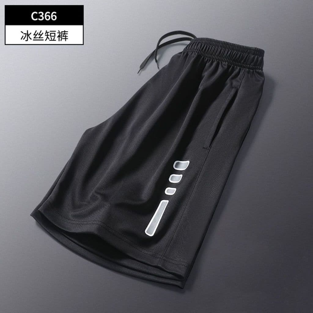 Shorts esportivos masculinos de seda gelo verão Fitness calças de basquete correndo estilo fino de secagem rápida ciclis