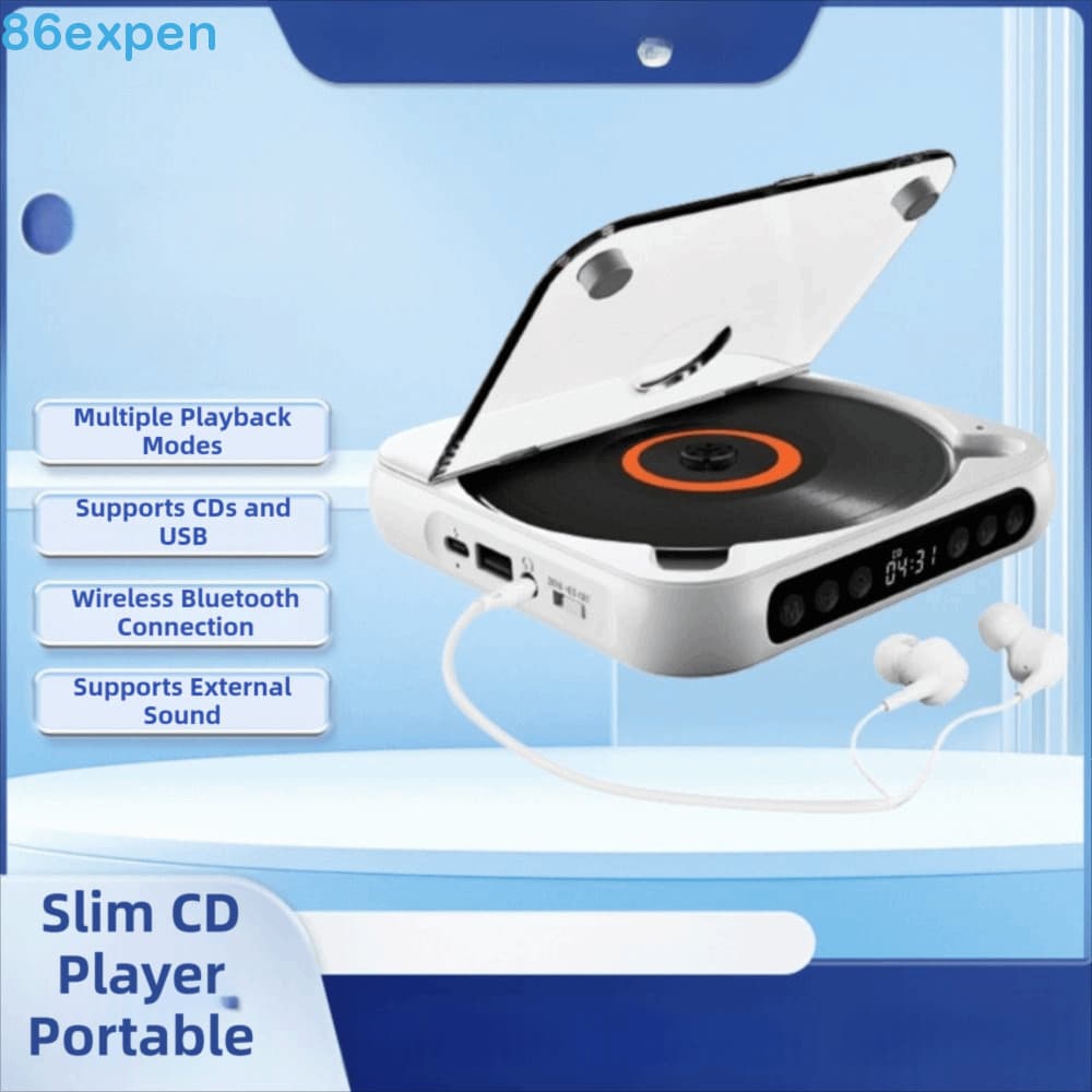 EXPEN1 Reprodutor De Música Portátil , 6 Modos Ab Repetir Temporizador CD Player , Tela LED Capa À Prova De Poeira Corre