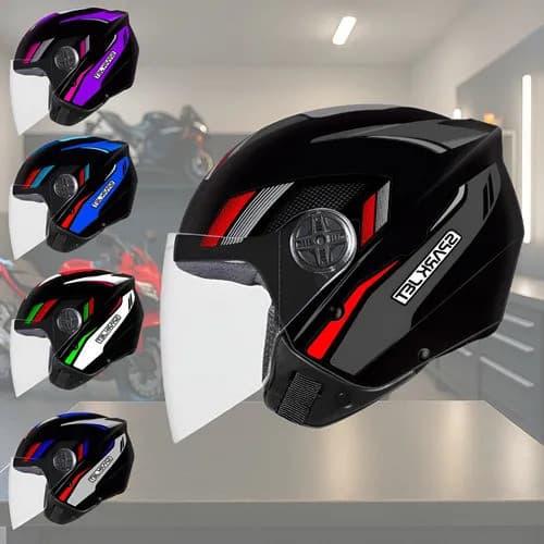 Capacete Aberto Ebf Spark Jet Sting Lilás Chumbo Verde