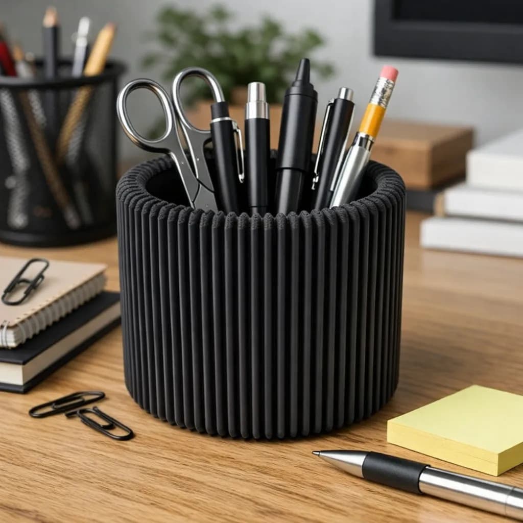 Porta Canetas Lápis Organizador De Mesa Redondo Escritório