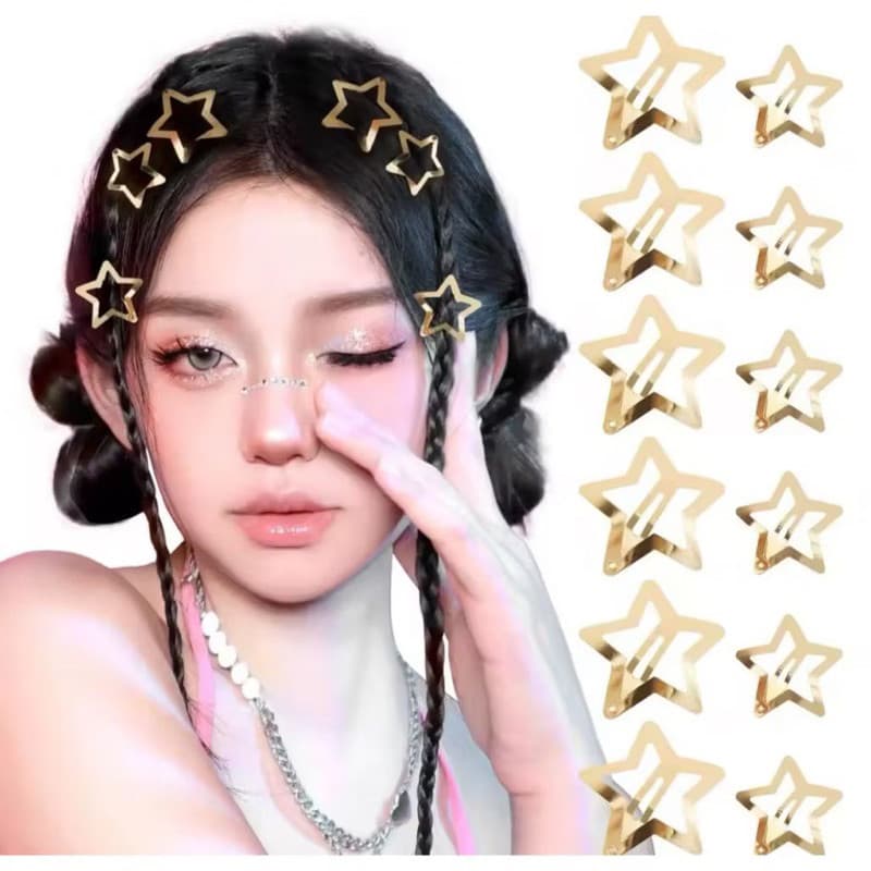 10/20/30 Pçs Metal Estrela Hairpin Bonito Doce Meninas Grampo De Cabelo Franja Clipe Moda Acessórios