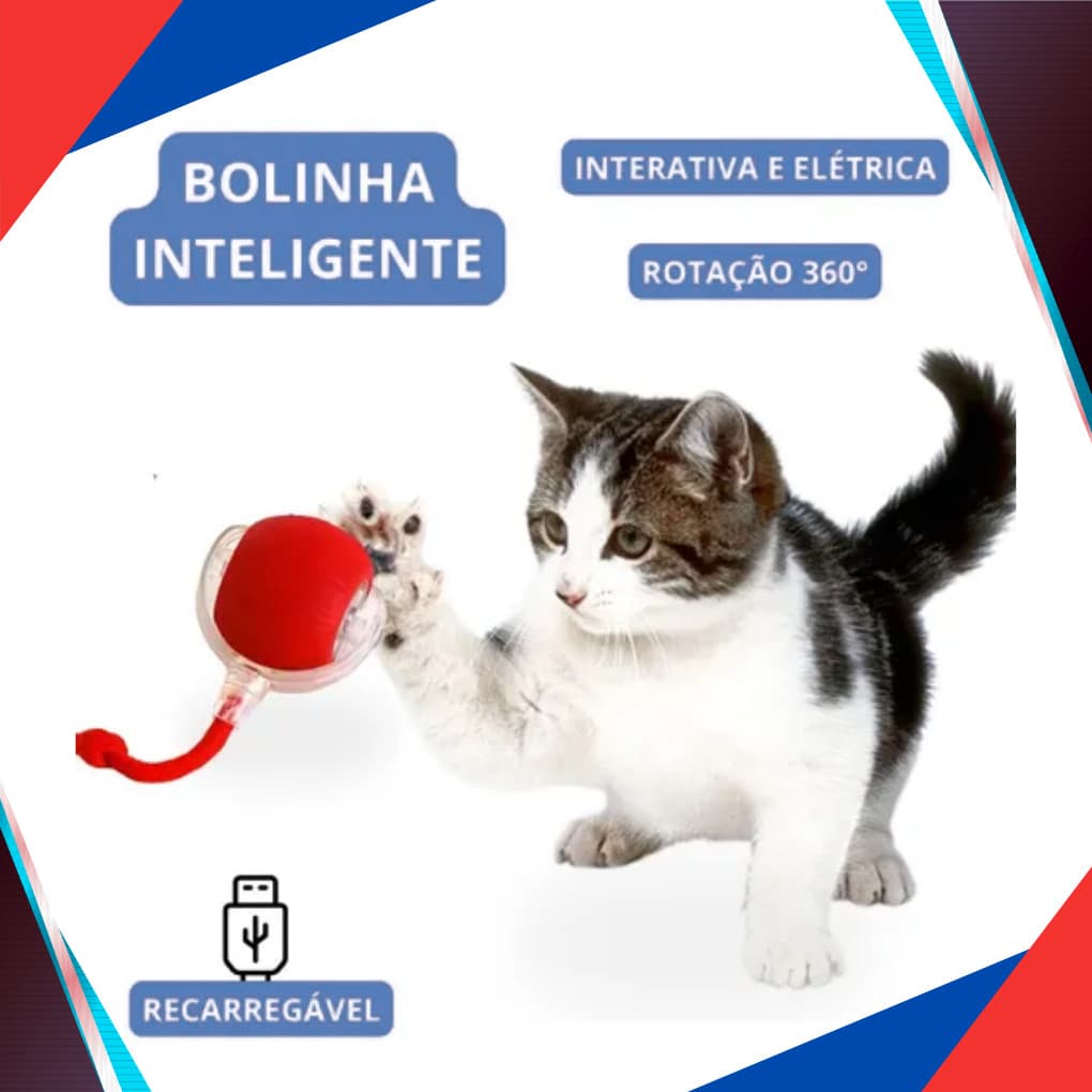 1/2Brinquedos Inteligentes Para Gatos Bola De Rolamento Automática Cauda Falsa Recarregável Elétrico