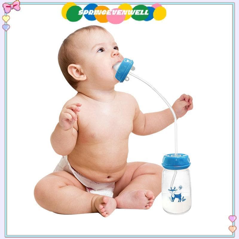 [springevenwell] Mamadeira Larga De 150ML Mãos-Livres , Garrafa De Armazenamento De Leite , Chupeta , Multifuncional Ant