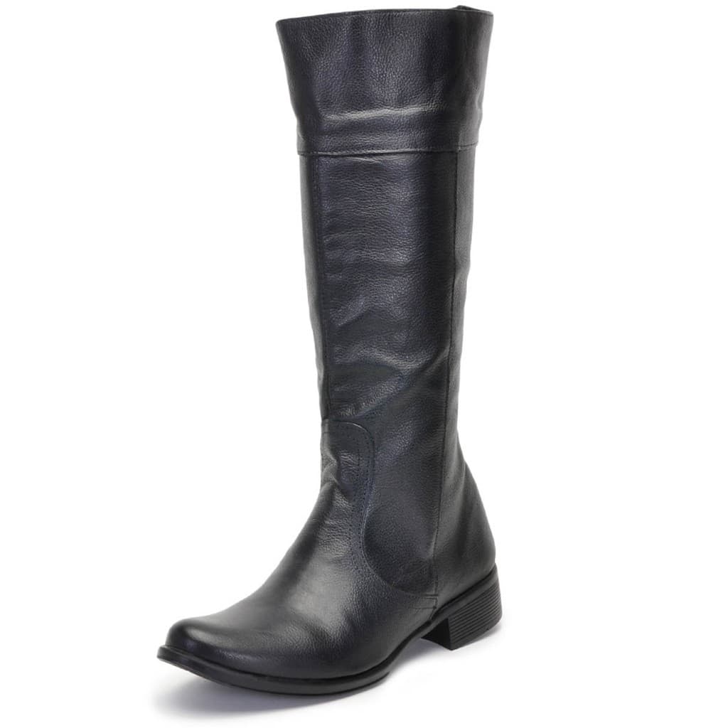 205CLA-Bota Feminina Montaria em Couro Forrada Estilo e Qualidade