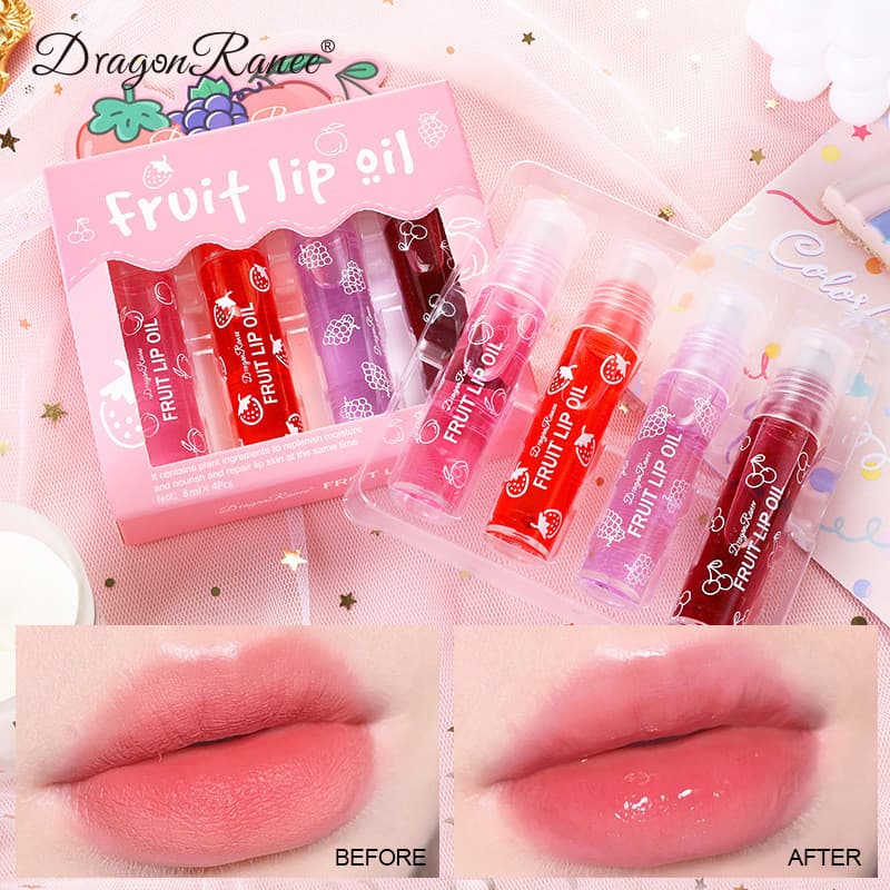 Roll-on óleo labial hidratante batom líquido hidratante roll-on boca óleo incolor transparente fruta abacate óleo labial