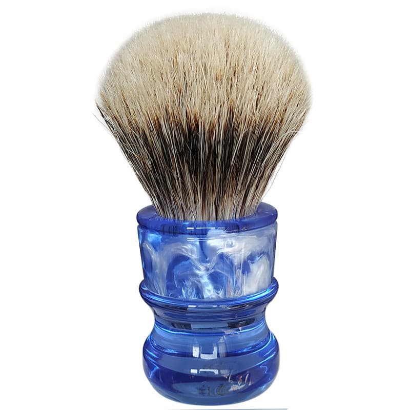 Dishi gelo azul masculino dois estágios texugo cabelo cerdas mistas escova de barbear em forma de leque escova de barba