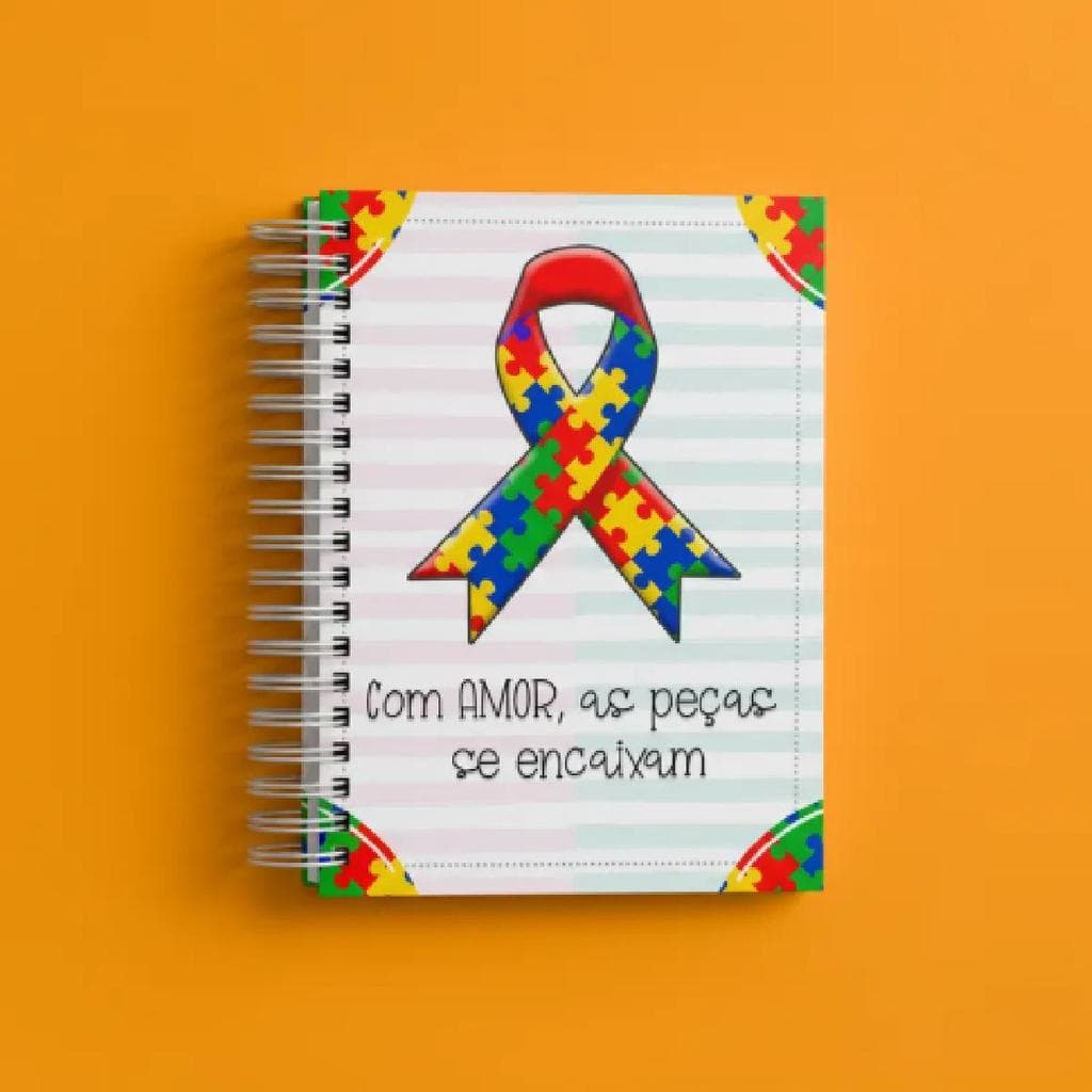 Caderno Pautado De Anotações A5 Autismo Estudos 96 Folhas