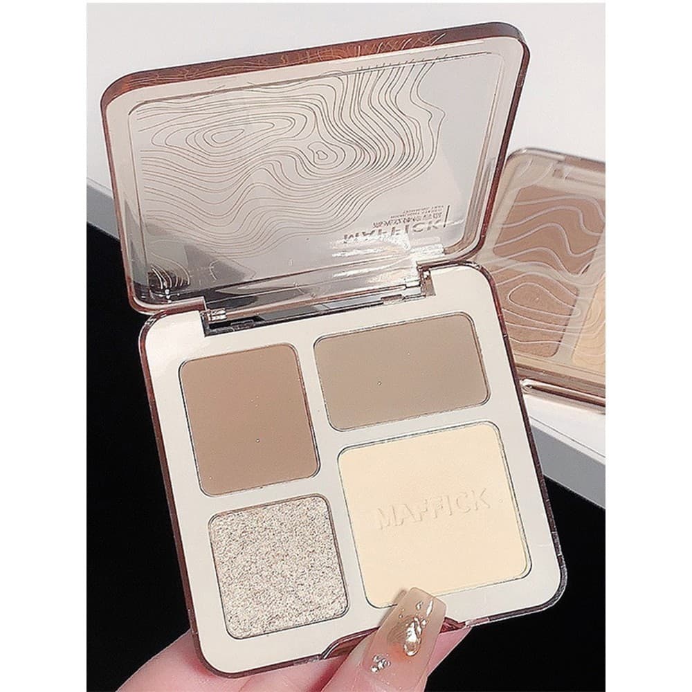 Reparação de quatro cores destacando placa tudo-em-um sombra de nariz genuína em pó fosco brilho Facial Blush sombra de