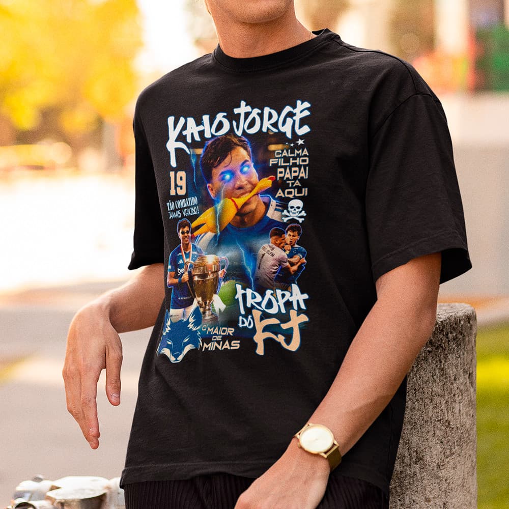 Camisa Masculina Kaio Jorge Cabuloso Raposa Camiseta Bootleg Jogador Futebol Blusa Algodão