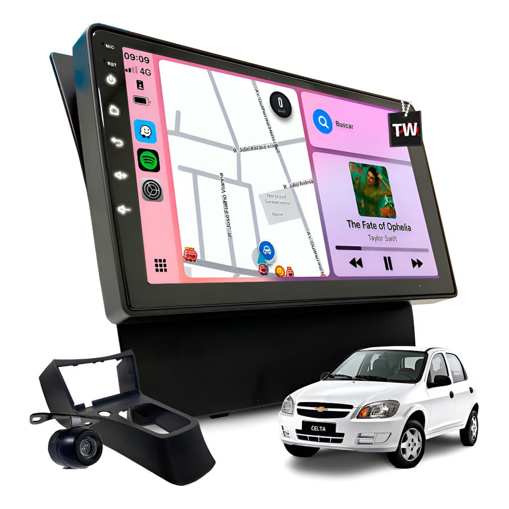 Central Multimídia Genko Mp10 Celta G2 2007 À 2015 Carplay