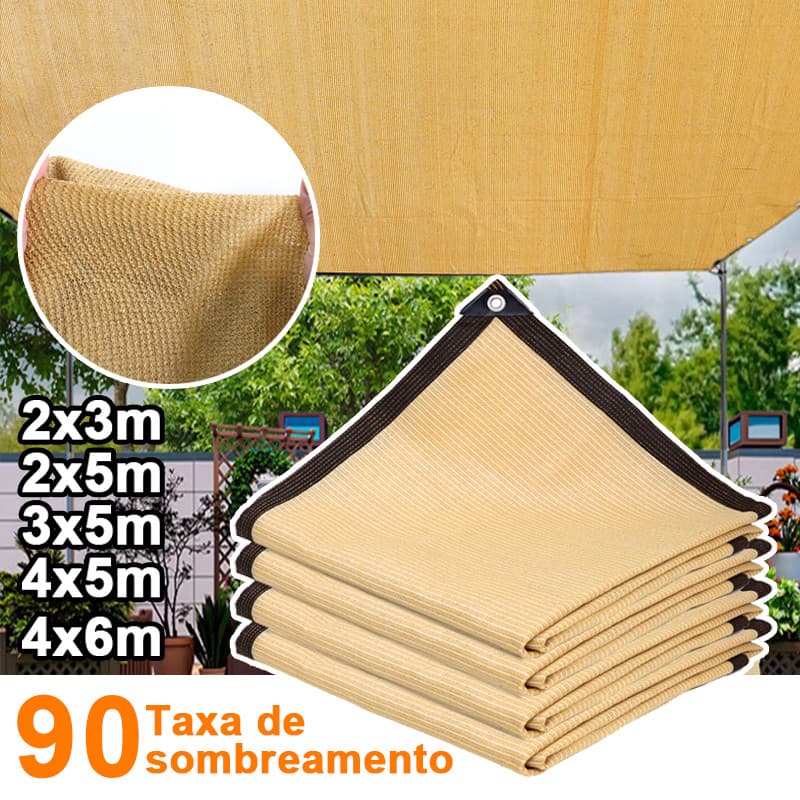 Amarelo Tela Sombreamento 90%, para Garagem e Piscina, Proteção UV e Instalação Rápida Vários tamanhos