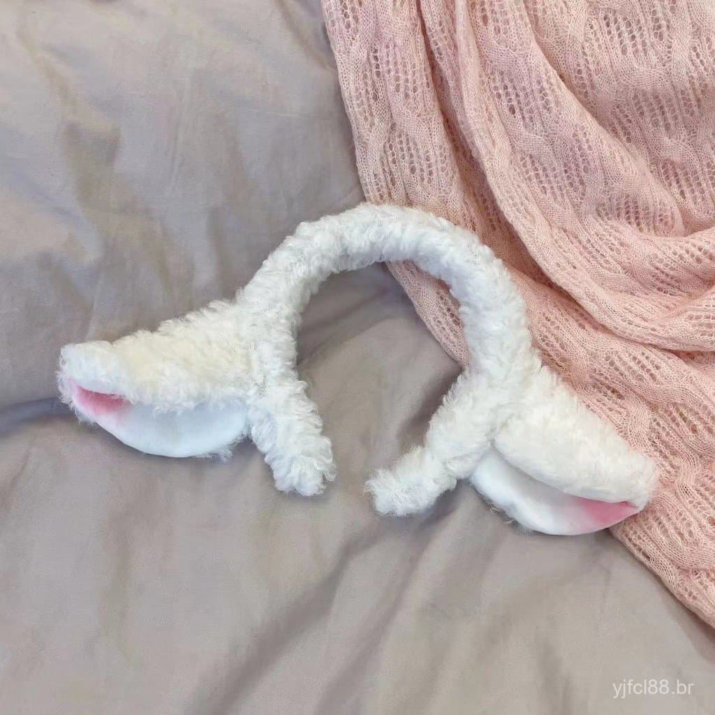 Acessórios de Cabelo de Pelúcia com Orelhas de Ovelha Feitos à Mão