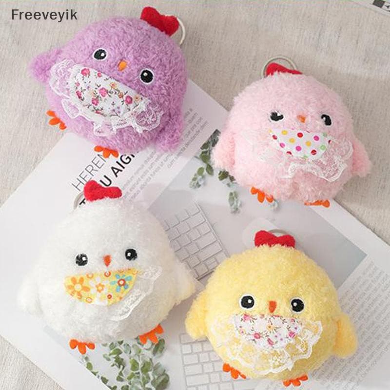 [Fre] Brinquedo De Pelúcia De Frango De 10 Cm Mini Chaveiro Boneca Pingente Para Presente De Animal Lembrancinhas De Fes