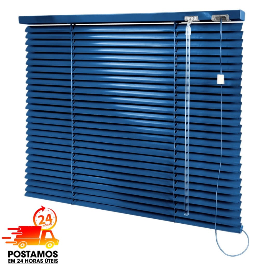 Cortina Persiana Horizontal 25mm Alumínio Azul Onflex  – À Pronta Entrega e Envio Rápido