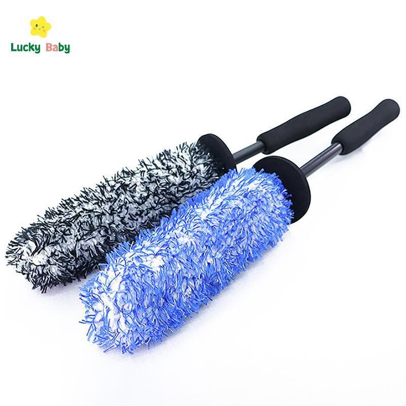[Luckybaby-t] Rodas Escova Lavagem De Carro Super Microfibra Premium Alça Antiderrapante Fácil De Limpar Jantes Raios Ro