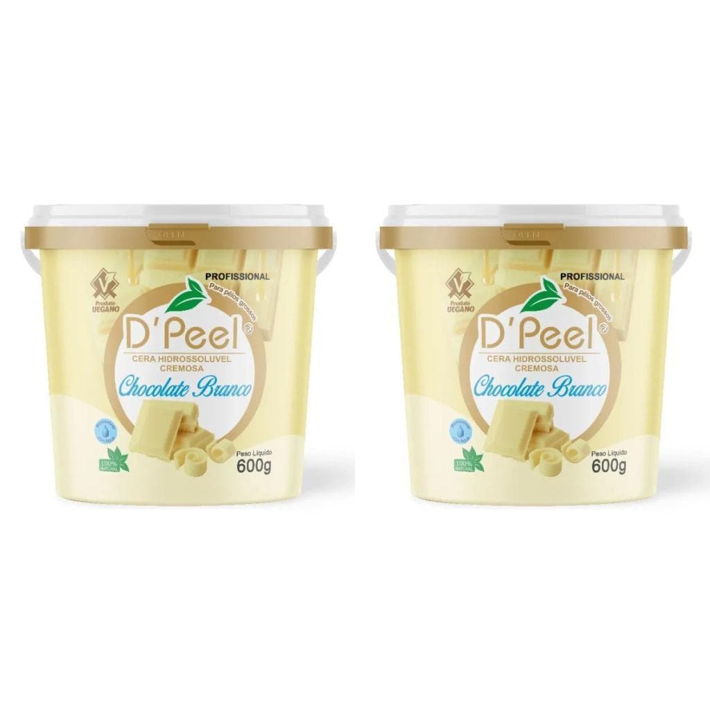 Kit 2 D´Peel Cera Depilatória Morna 600g - Chocolate Branco  - Reds
