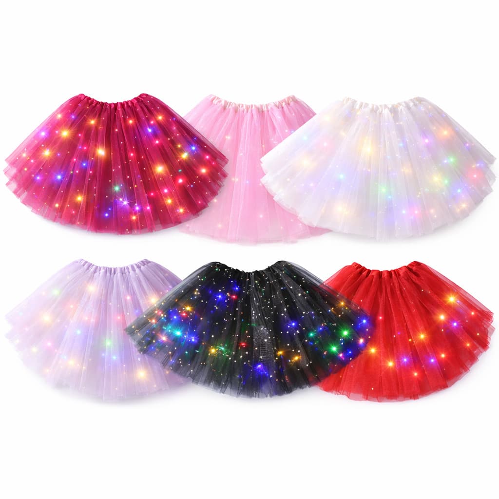 Saia de Tule Led Infantil e Adulta 30/40cm – Fantasia LED Festa Carnaval