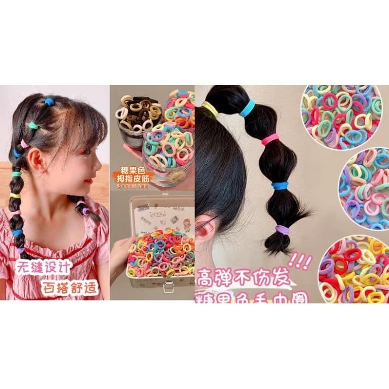 KIT 50 Peças Mini Rabicó Xuxinha De Cabelo Meia De Seda Pacotão Laços De Cabelo De Bebê , Para Meninas De Borracha