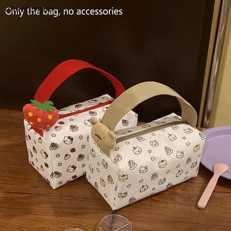 OZTH Doce Bonito Hello Kitty Bolsa De Cosméticos De Mão Grande Capacidade De Viagem Portátil Armazenamento De Moda Femin