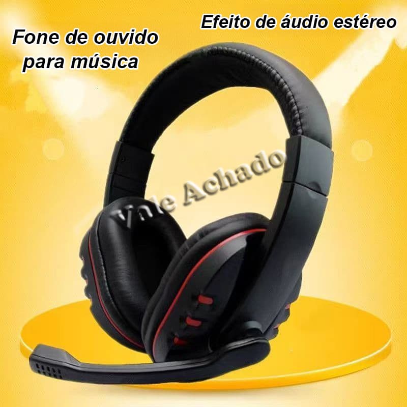 Fone de Ouvido para Computador Gamer e Esportes Eletrônicos Fone de Música com Microfone, Ideal para Voz