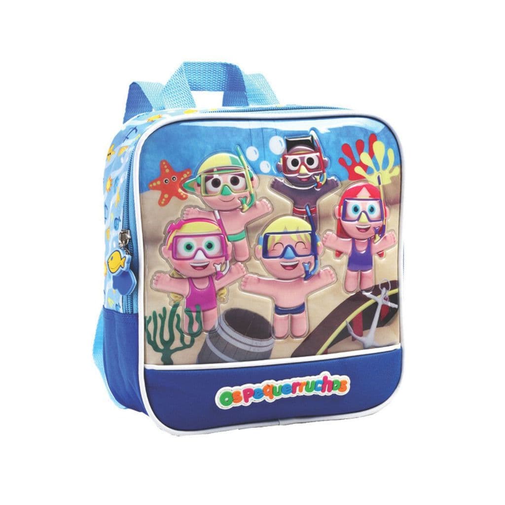 Lancheira Térmica Infantil Os Pequerruchos Azul Lilás Escola Creche Prezinho Menina Menino Seanite