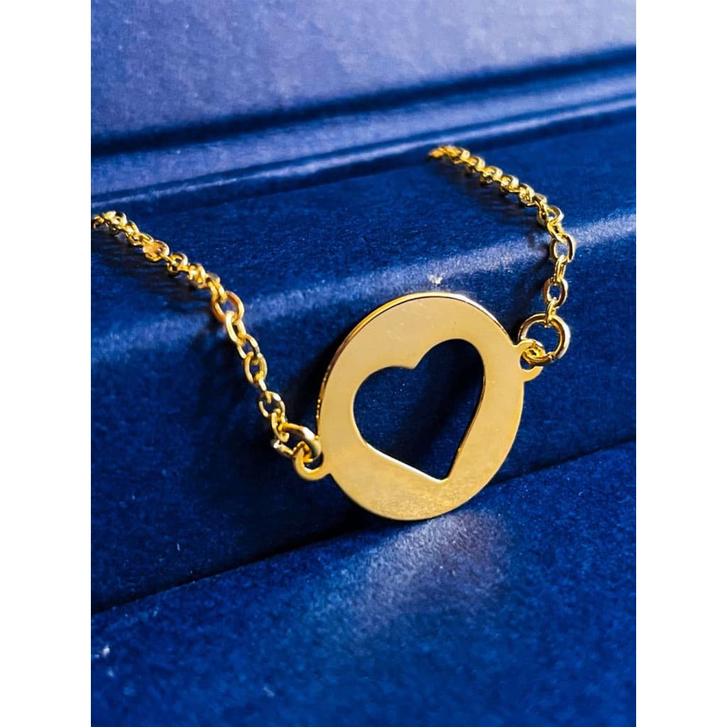 PULSEIRA COM PINGENTE CorAÇÃO VAZADO BanhadoOURO 18K | Feminino | Antialérgico | Semijoia | LABRILHO Joias