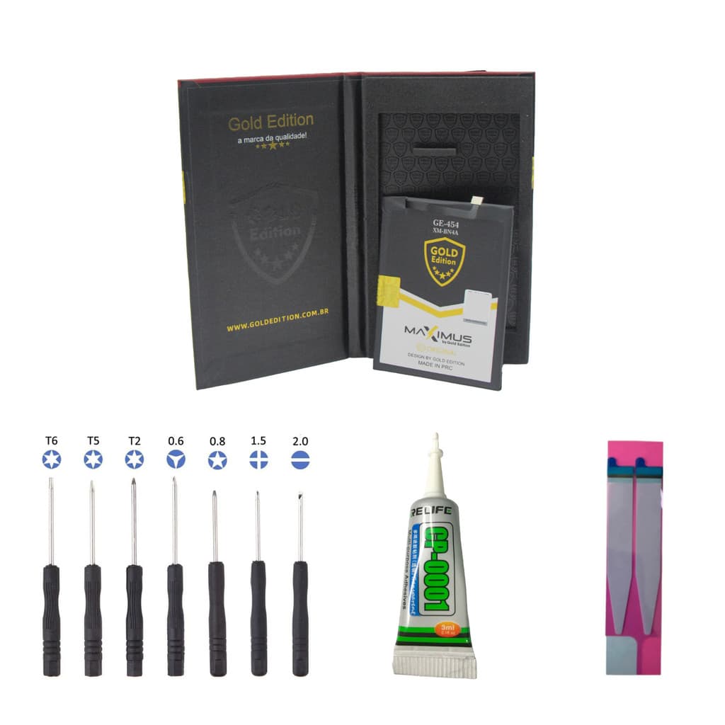 Power Bateria Gold Edition BN4A para Redmi Note 7 / 7 Pro + Kit Reparo