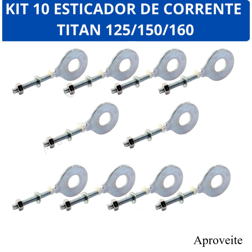 Esticador De Corrente Kit Compatível Titan 150/160 Fan 150/160 2004 Até 2024 Start 160 2016 Até 2025 Fan 125 2009 - 2016