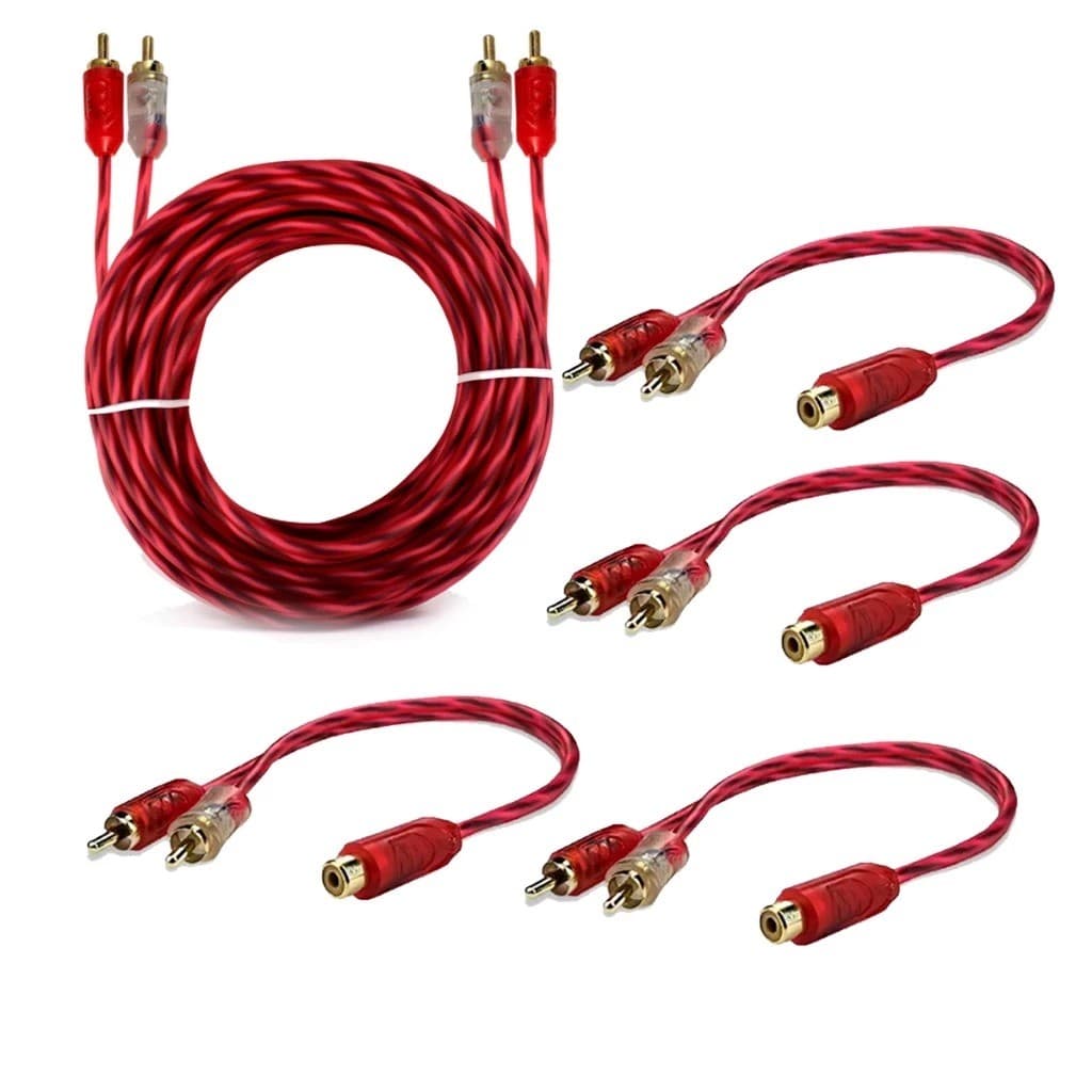 Kit Cabo Rca 5mts + 4 Y 2m1f Semi Blindado Cristal Bronze Audio e Video