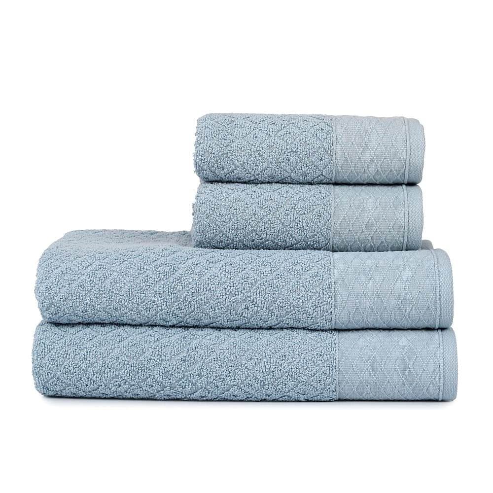 Jogo 2 Toalhas Banhão Atlântica + 2 Toalhas Rosto Capri Grossa Macia 100% Algodão 430 G/m² Kit 4 Pçs