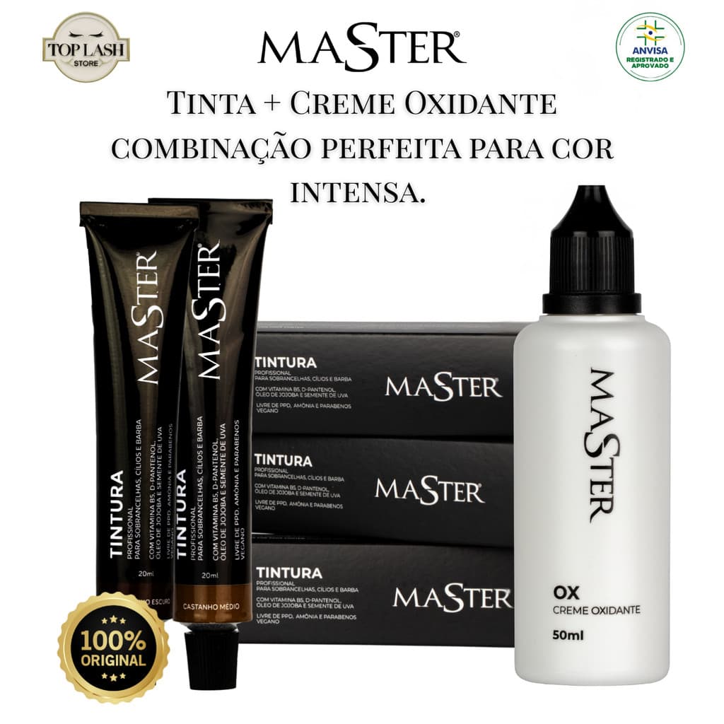 Kit Tintura Master Elite + Oxidante Em Creme Original Anvisa Cílios E Sobrancelhas